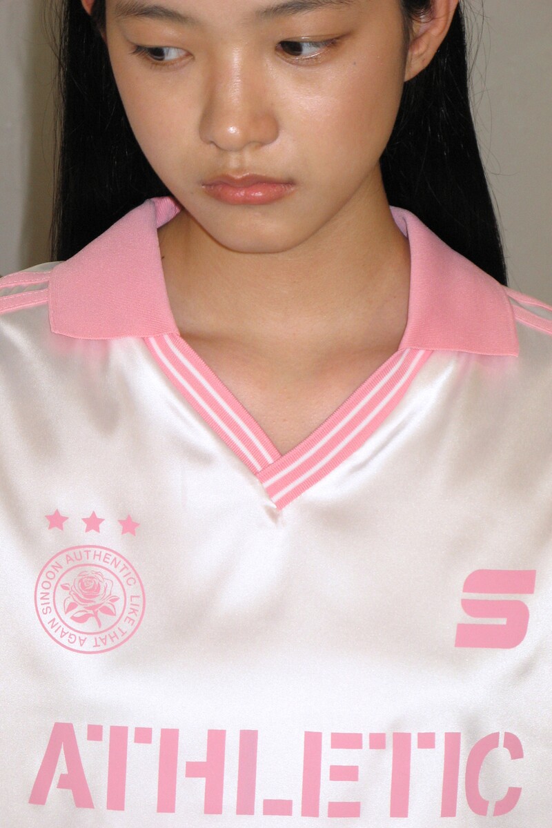 SINOON시눈]SPORTY TRACK HALF SLEEVE SHIRTS (BABY PINK)